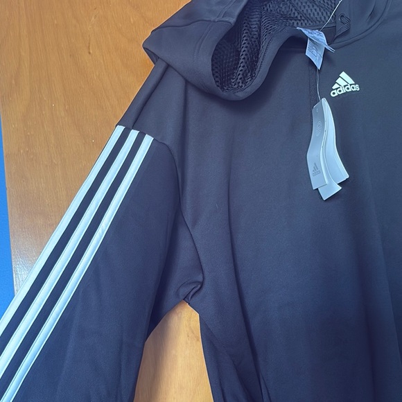 Adidas Black Hoodie with White Stripes - Picture 4 of 6